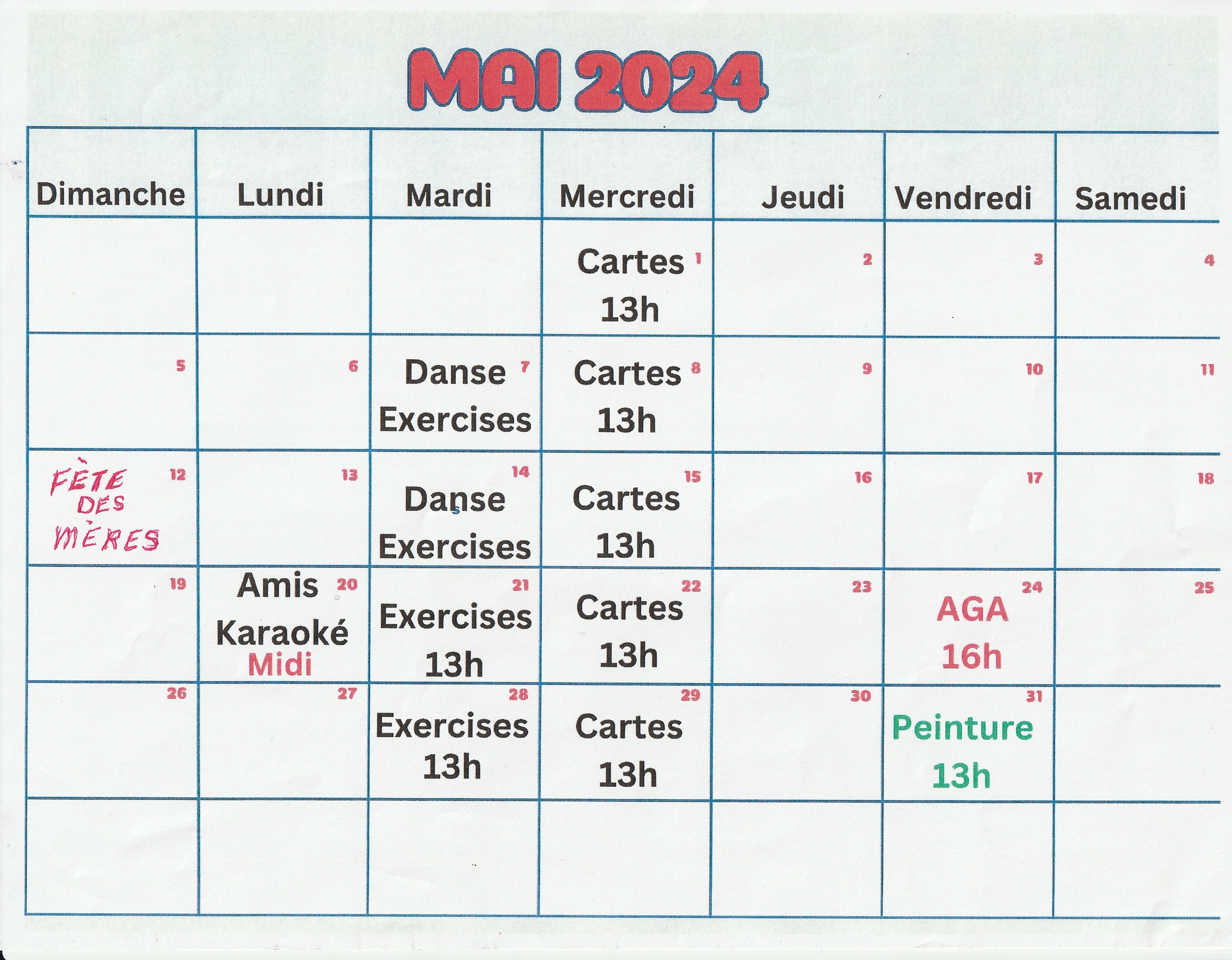 calendrier mai 